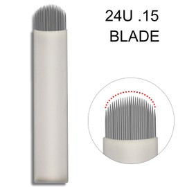 Pack of 50 White Microblading Needles Nano U24 0.15 mm Diameter Thinnest Blade Disposable Micro Blades for Creating Thin and Crisp Lines (U24-50pcs)