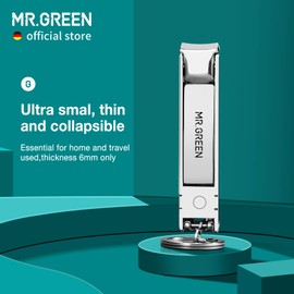 MR.GREEN Collapsible Nail Clippers Small and Thin Portable Travel Nail Scissors Cutter Stainless Steel Manicure Tools with Nail Files