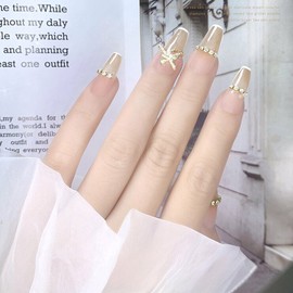 40 Gold Stone Ring Nail Capstone Nail Capstone / 금장스톤 40개입 반지네일 캡스톤 네일캡스톤