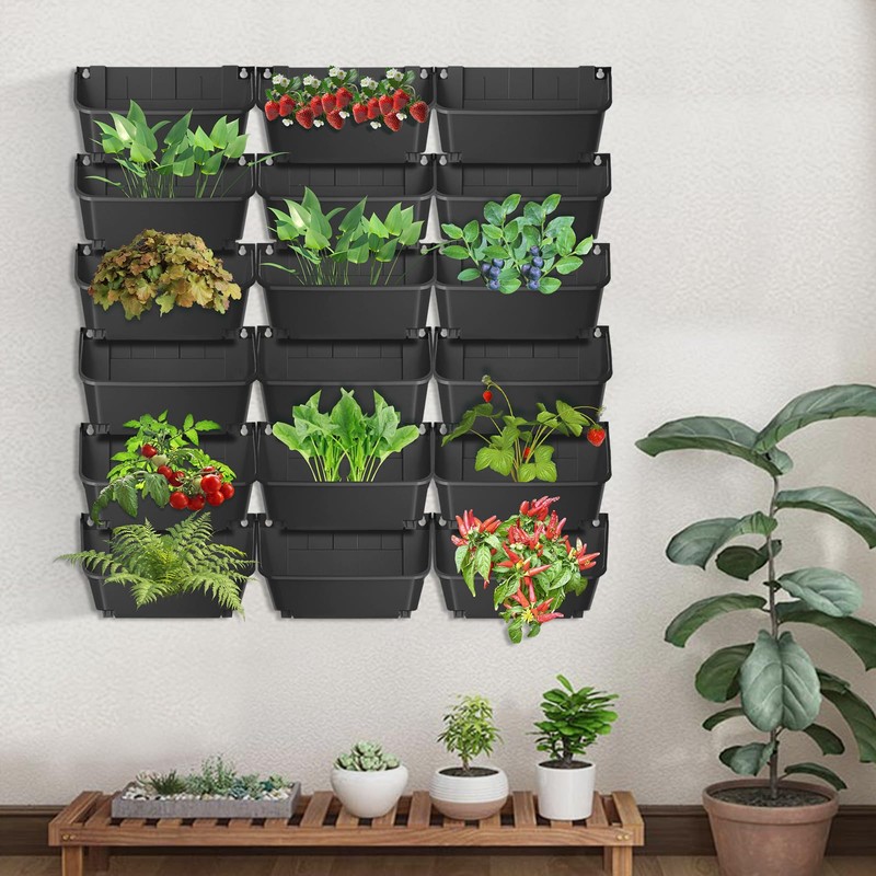 18Pcs Vertical Wall Planter, 13 inch Wall Mounted Garden Planters,