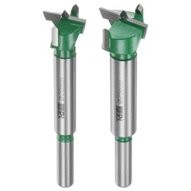 HARFINGTON 2pcs Forstner Drill Bit Set 20mm (7/9") 25mm (1") Tungsten Carbide Wood Forstner Bit Opener Cutter Kit for Hinge Hole Drilling Woodworking, Green