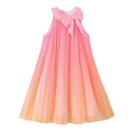 Little Girl Dresses Toddler Girl Summer Clothes Ruched Pink Orange Ombre Halter Princess Dress Kids Casual Tulle Sundress Cute Girl Outfit Size 6 7