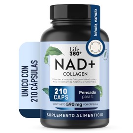 Life 360+ NAD+ | 210 Cápsulas | Nicotinamida Adenina Dinucleótido + Colágeno hidrolizado | Apoyo al metabolismo energético | Suplementos Alimenticios 