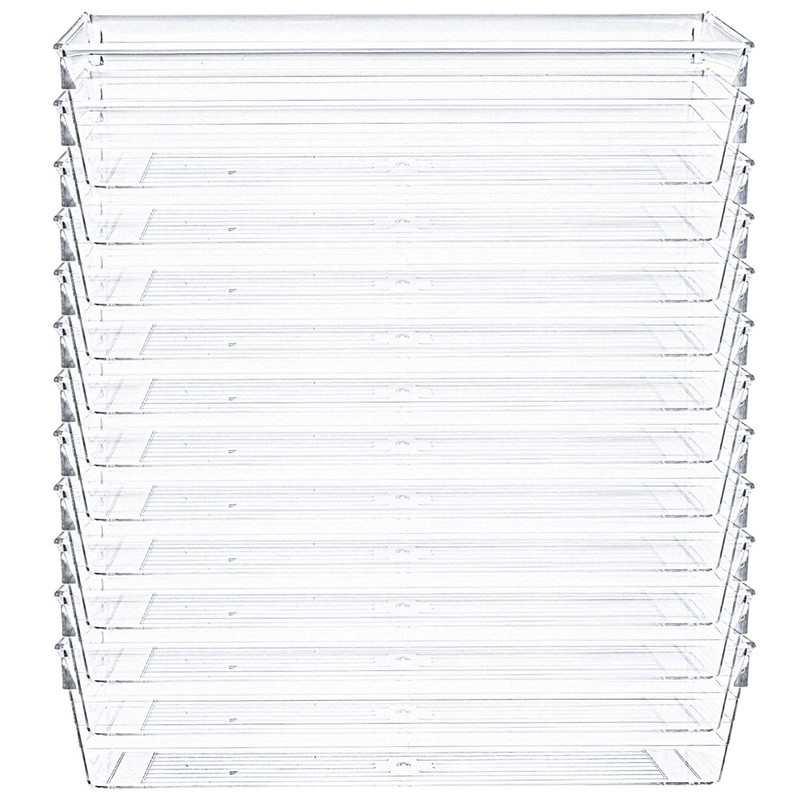 Kingrol 12 Pack Clear Drawer Organizers, 9 x 3 x