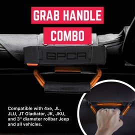 GPCA - Grab Handle Combo, Better Value Pack with 4pcs Grip PRO and 2pcs GP BackGrip PRO, Car Headrest Grab Handles for Jeep JL, JLU, JT Gladiator, JK, JKU and More, Grabber Orange