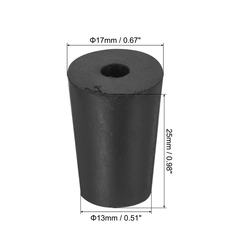 sourcing map Rubber Tapered Plug 13mm to 17mm Solid Test