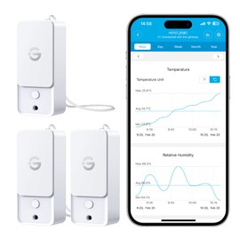GoveeLife Outdoor Thermometer Hygrometer Subdevice H5107 (3 Pack), Mini Temperature Humidity Sensor with APP Notification Alert, IP 65 Waterproof (WiFi Gateway Not Included)