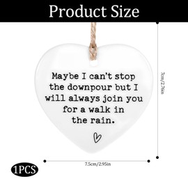 Nzexlyva Cheer Up Inspiring Gifts for Women, White Ceramics Encouragement Thank You Gifts, Heart Shape for Best Friend, Mentor, Family, Female Gift Her Friendship Present for Birthday