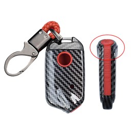 HIBEYO Funda para llave inteligente Kia Stinger K900 2018 2021 con llaveros, entrada sin llave, llave inteligente, repuesto para llave automática, accesorios-rojo
