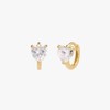Gold&Deer 14K Goldfield Cubic Heart Round One-Touch Earrings Rose Gold