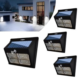 MONZER Solar Light Outdoor Motion Sensor 180 LED 2000LM White Light 6000K Waterproof IP65 3 Modes LED Spot Outdoor Lighting Solar Wireless Garden Garage