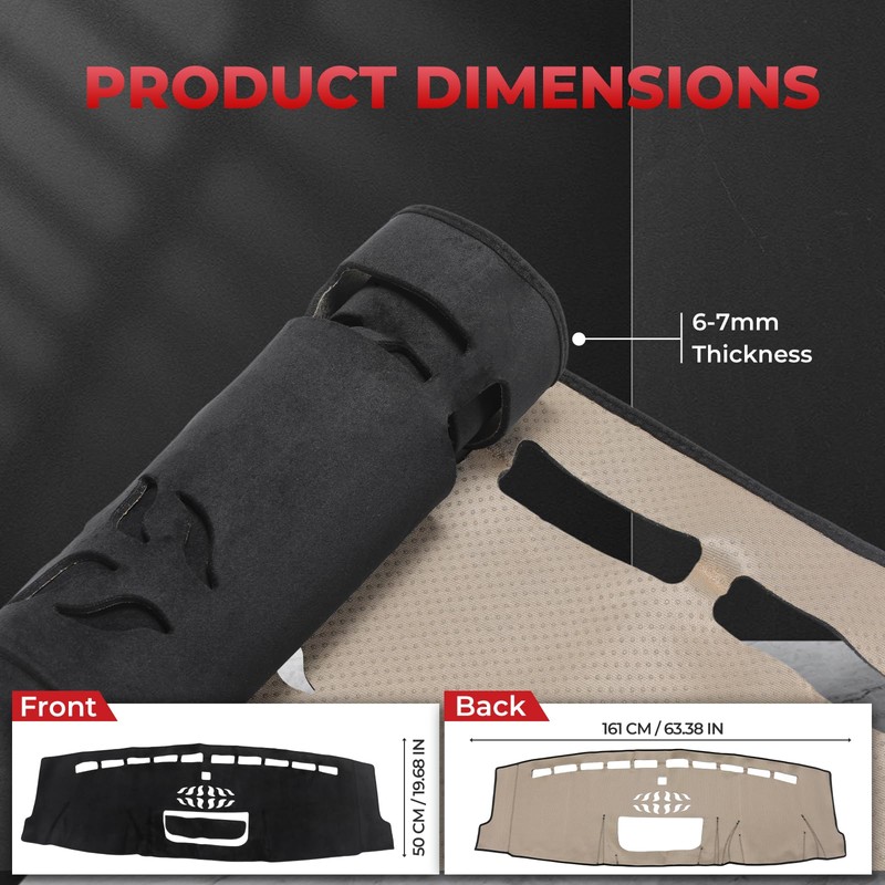 ACLONG Dashboard Cover Mat Fit for Ford F150 2021 2022