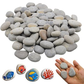 CATELL 50 Pieces Stones for Painting, 1-3 cm Smooth Pebbles for Painting, Gravel Decorative Stones, Natural Stone, Flat Stones for Painting for Colourful Painting, Crafts, Art, Garden Decoration