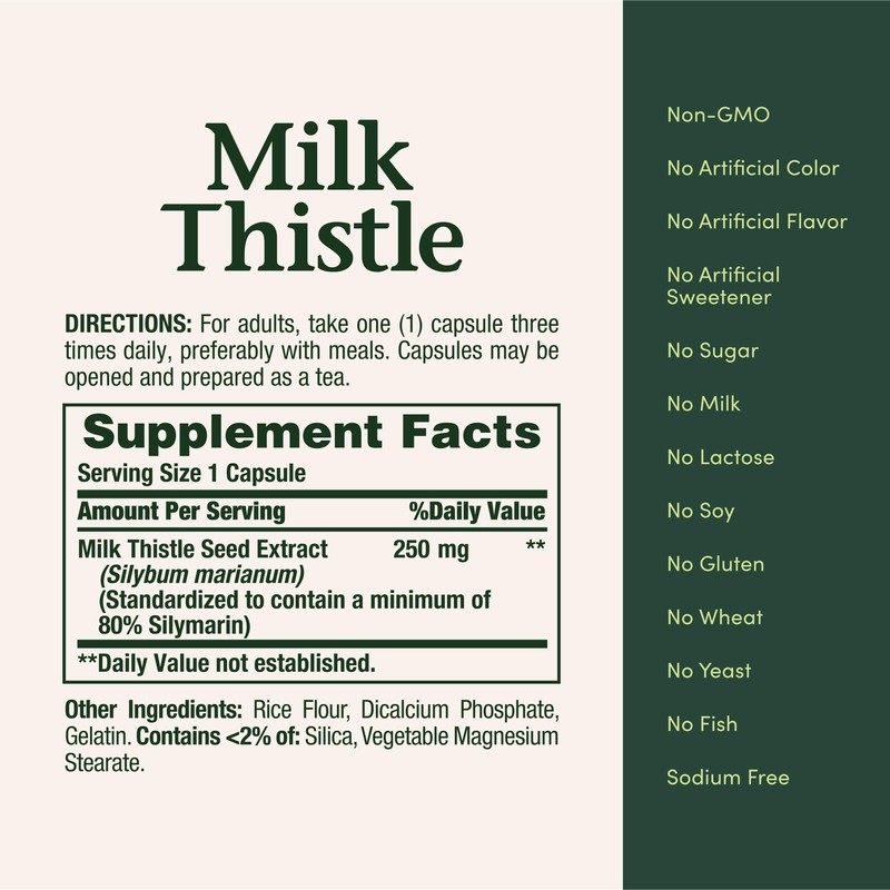 Nature's Bounty Milk Thistle Capsules, Traditionally Used for Liver Health,