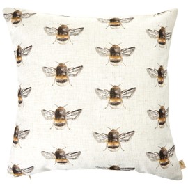 Evans Lichfield Bee Happy Repeat Cushion Cover, White, 43 x 43 cm
