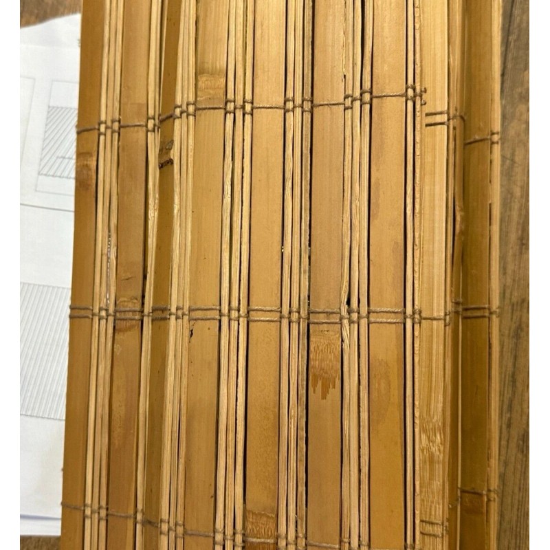 Home Decorators Collection Modern Farmhouse Honey Flat-Weave Cordless Bamboo Shade
