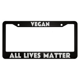 oFloral Vegan All Lives Matter Aluminum Alloy License Plate Frame Pay Attention to Healthy Life Applicable to US Standard Car Metal Car Tag Frame Front License Plate Holder for Women Men(1 Pack)