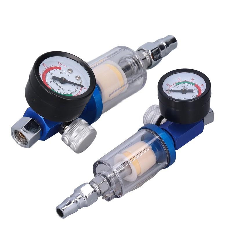 Spray Gun Air Regulator Aluminum Alloy Plastic In Line Water