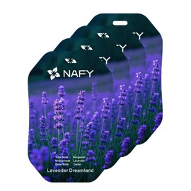 NAFY Air Fresheners Car Air Freshener 4-Pack. Hanging Card Provides Long Lasting Scent for Auto or Home - Individually Wrapped (Lavender)