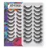 JIMIRE 10 Pairs Fake Eyelashes Fluffy Natural False Lashes Cat-Eye