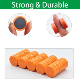 ZDZBLX Fridge Magnets, 30 Pack Strong Small Round Magnets for Whiteboard & Fridge, Colourful Craft Magnets for Home School & Office,Cute Mini Magnetic Dots for Refrigerator Noticeboard - Orange Magnet
