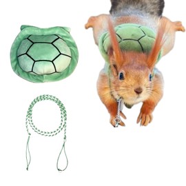 Pet Squirrel Harness and Leash Set Adorable Cloth Vest with Adjustable Leash for Ferret, Squirrel, Dwarf Chinchilla, Guinea Pig, Fancy Rat (Green)