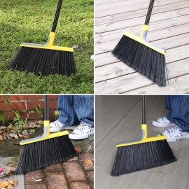 Kefanta Indoor Outdoor Angled Broom with Adjustable Handle for Housekeeping Office