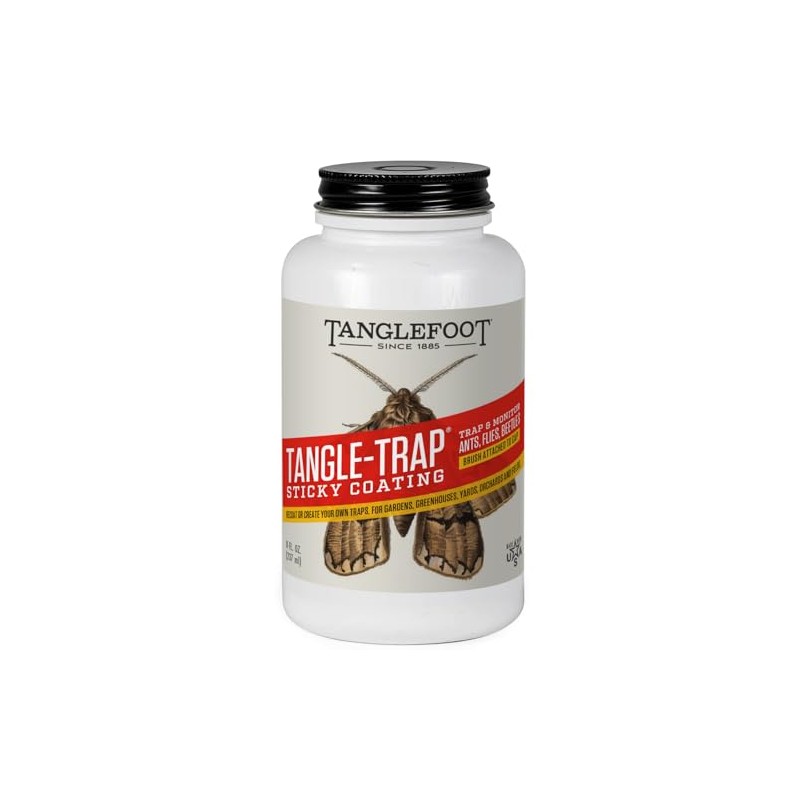 Tangle-Trap Sticky Coating, 8oz Brush-On Adhesive with Built-in Applicator for