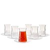 Pasabahce Crystal Turkish Tea Glasses and Saucers, Set of 12