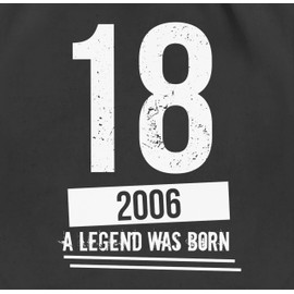 Shirtracer - 18th Birthday - Eighteenth Birthday Boys 2004 - Vintage Motif - Gym Bag and Cotton Cloth Bag, 1 black, Einheitsgröße