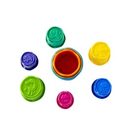 Vertbaudet 10 Stacking Cups for Toddlers, Animal Motifs, Multi-Colour, One Size