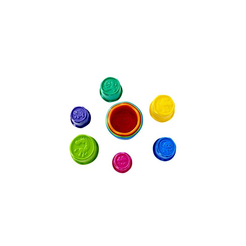 Vertbaudet 10 Stacking Cups for Toddlers, Animal Motifs, Multi-Colour, One