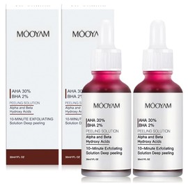 AHA 30% + BHA 2% Peeling Solution, 2 x 30 ml, Exfoliating Solution AHA 30% + BHA 2%, Fruit Acid Essence Liquid, Salicylic Acid Liquid, Face Serum, Serum