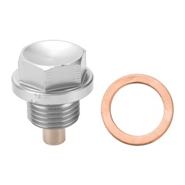 Motoforti Universal Oil Pan Screw Oil Drain Plug Sump Drain Nut Bolt, M16x1.5, Aluminium Alloy, Silver Tone, 1 Set
