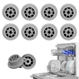 Pack of 8 Dishwasher Lower Basket Wheels, Dishwasher Rollers, Siemens Dishwasher Replacement Parts, Dishwasher Replacement Parts, Compatible with Many Standard Bosch & Siemens Dishwashers