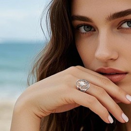 SIPURIS Norse Compass Ring with Pirate Themed Amulet Unique Sea Vintage Jewelry for Women Men Finger Accessories, Stainless Steel, No Gemstone