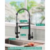 Fapully Black Kitchen Faucet with Pull Down Sprayer,Commercial LED Kitchen