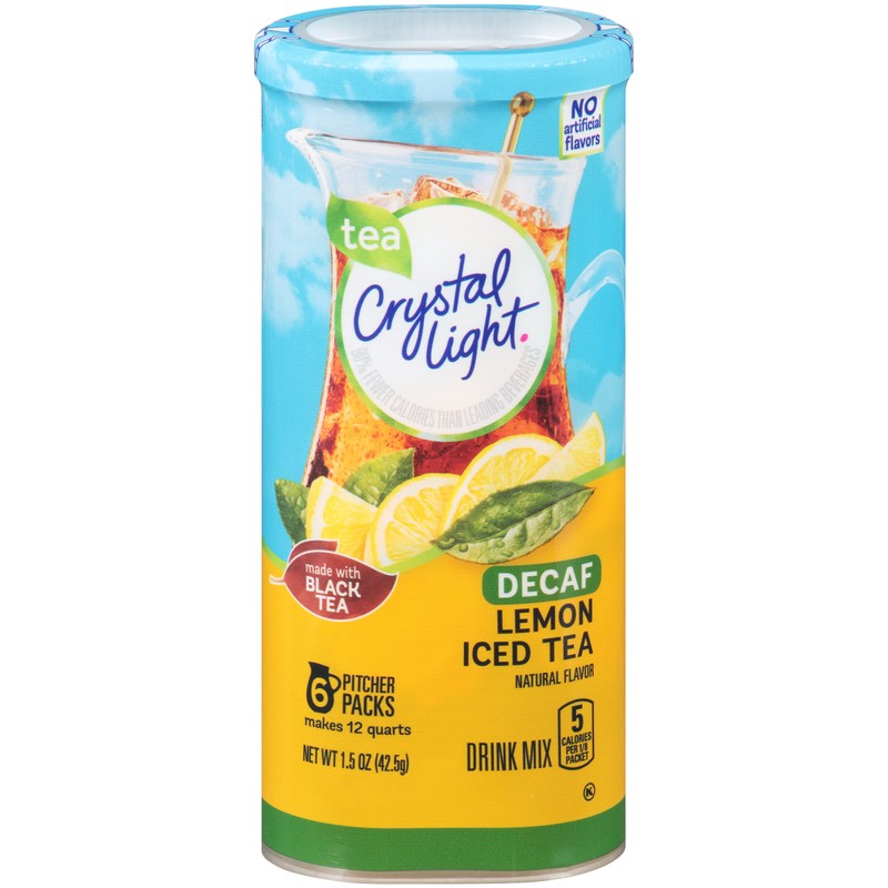 Crystal Light Lemon Decaf Iced Tea Natural Flavor Drink Mix,