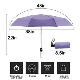 Goothdurs Automatic Mini Travel Windproof Umbrella Compact Auto Open/Close Small Lightweight Folding Rain Umbrellas for Women Men