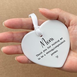 Mother'S Day Gifts,Thank You Gifts,Heart Ceramic Ornament For Mothers Birthday Gifts with Gift Box