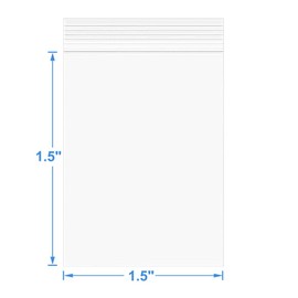 200 Pcs 1.5" x 1.5" Thick Small Clear Zip Seal Lock Bag Poly Bags 2.4 Mil Mini Resealable Plastic Zipper Bag