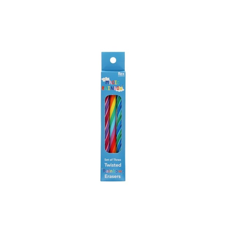 Twisted Rainbow Erasers (Set of 3)