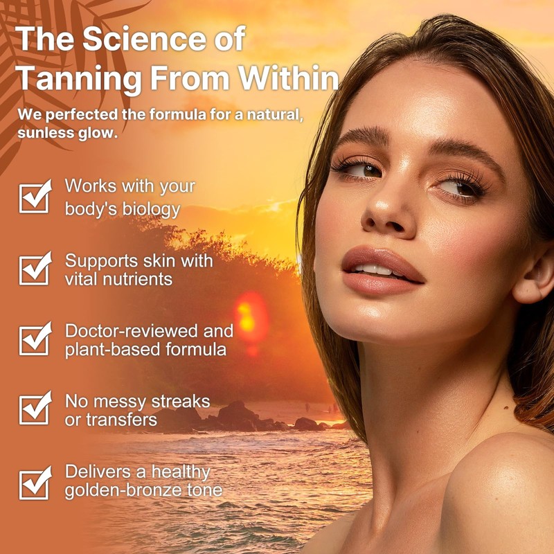 Tanning Gummies Sunless Tanning Supplement for Women and Men, 60
