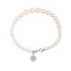 LeCalla 925 Sterling Silver Heart Charm Multi-Size Pearl Bracelet for