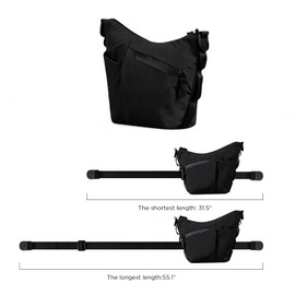 ALPAKA Flow Satchel Mini - 2L Crossbody Bag, Water Resistant Shoulder Bag, YKK AquaGuard Zippers, Key Tether Expandable Bottle Pocket, Adjustable Strap, Luggage Pass-Through, Black Axoflux 210D Fabric