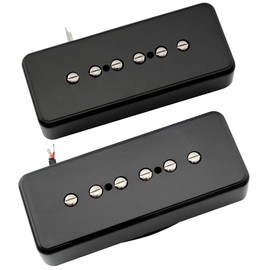 Artec ASA90 Alnico 5 P90 Soapbar Single Coil Pickup Electric Guitar Neck Bridge Pickups Set, Black
