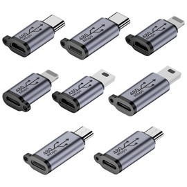 AOUZOVLI Pack of 8 Mini USB Adapter USB C Lightning Adapter Lightning to USB C Adapter USB C to Lightning Compatible with Laptops, Tablets, Mobile Phones etc