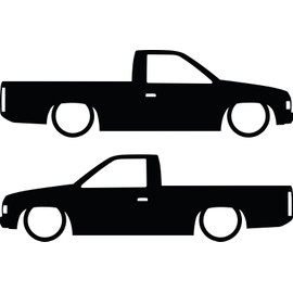 2x Lowered JDM Truck Silhouette Decal Stickers for Nissan Hardbody Pickup D21