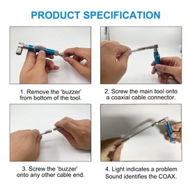 groword Coaxial (Coax) Cable Tester,Voltage Protected Coax Cable Wire Tracer Pocket Continuity Tester & Toner with Audible Beep and LED