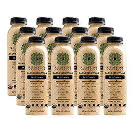 Remedy Organics Cacao Essentials 12-Pack | Plant Based Protein Shakes, Ready to Drink | USDA Organic, Gluten Free, Dairy Free, Soy Free